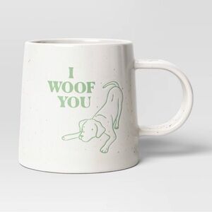 Room Essentials 16oz Stoneware I Woof You Mug White - Target